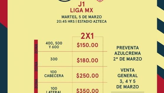 América lanza nueva promoción para 2 partidos en el Azteca