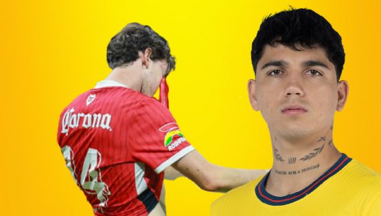 Kevin Álvarez CONSUELA a Marcel Ruiz tras el AUTOGOL en el Toluca vs América