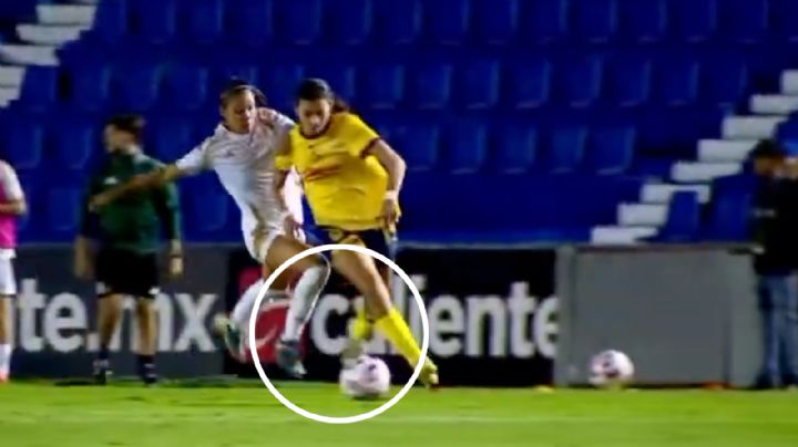 ¡Por poco y la lesionan! Montserrat Saldívar se llevó TREMENDO GOLPE en el América Vs Tigres Femenil