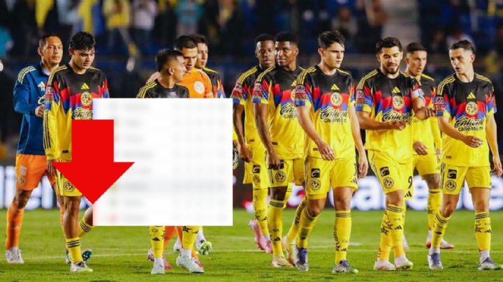 Club América cae estrepitosamente en la tabla general tras los últimos resultados de la J4