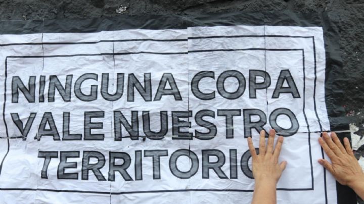 Vecinos alrededor del Estadio Azteca realizan protesta por las nuevas obras de movilidad para el Mundial 2026
